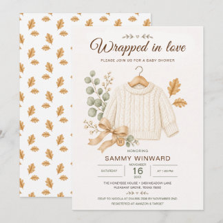 Wrapped in Love Herfst Baby Shower Kaart