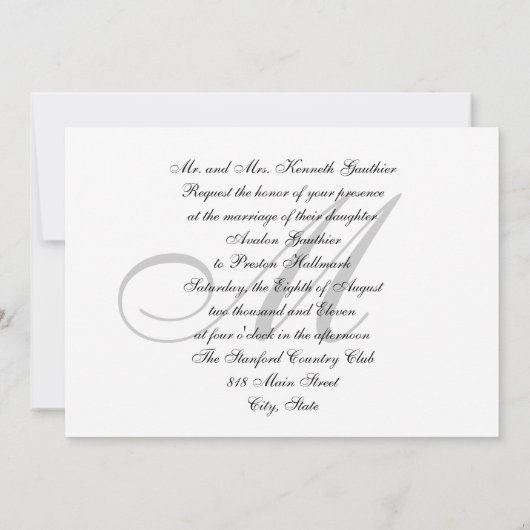 "Wrapped in Love" Monogram Wedding Uitnodiging (Achterkant)