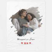 Wrapped in Love Valentine's Day Photo Personalized Fleece Deken (Voorkant)