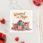 Wrapped in Magic Christmas Gift Napkin Servet (Insitu)