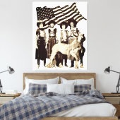 Wrapped Stretted  American Cowgirl Canvas Afdruk (Insitu (Slaapkamer))
