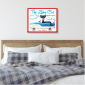 Wrapped Stretted Atomic Cat Laundry Room Canvas Afdruk (Insitu (Slaapkamer))