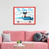 Wrapped Stretted Atomic Cat Laundry Room Canvas Afdruk (Insitu (Woonkamer))