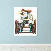 Wrapped Stretted Cowgirl Canvas Afdruk (Insitu (Houten vloer))