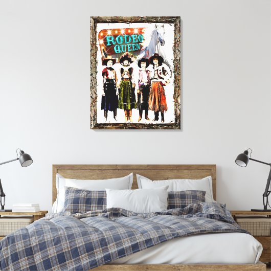 Wrapped Stretted  Cowgirl Rodeo Queen Canvas Afdruk (Insitu (Slaapkamer))