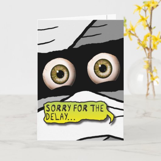 Wrapped Up Mummy Kaart (Gele Bloem)