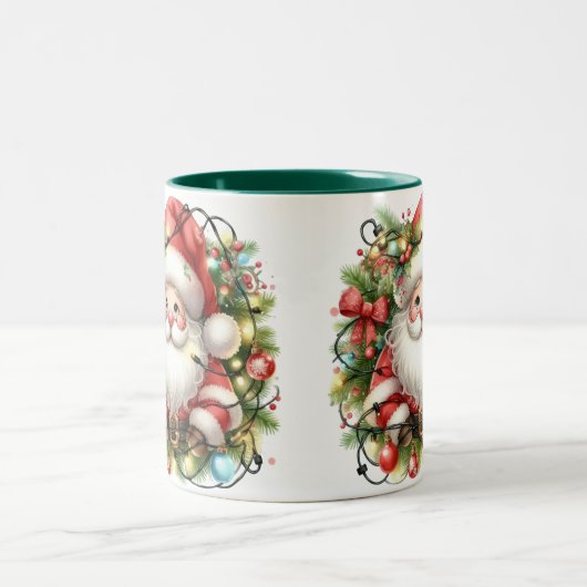 Wrapped Up Santa Tweekleurige Koffiemok (Center)