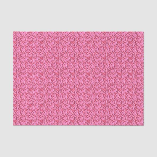 WRAPPEPAPIER MET INGEgraven harten, LT PINK-TISSUE Tissuepapier (Voorkant)