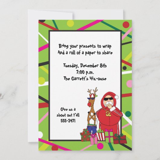 Wrapper's Delight Ghetto Fabulous Kerstparty Kaart (Achterkant)