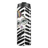 Wrapping Black & White Tumbler Thermosbeker (Voorkant)