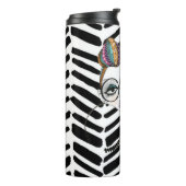Wrapping Black & White Tumbler Thermosbeker (Gedraaid links)