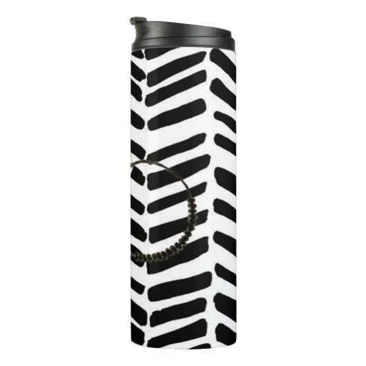 Wrapping Black & White Tumbler Thermosbeker (Geroteerd rechts)