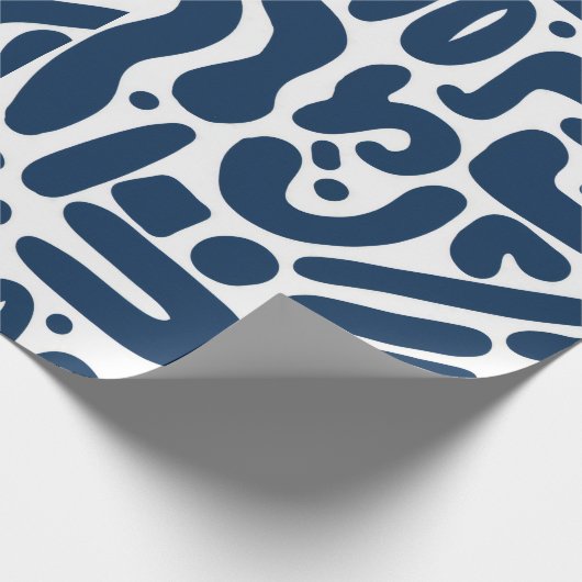 Wrapping blue hit cadeaupapier (Hoek)