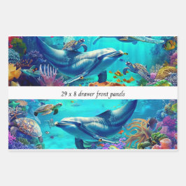 Wrapping Decoupage 3 Sea World Dolfijn Lade  Inpakpapier Vel