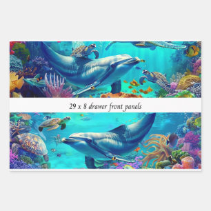 Wrapping Decoupage 3 Sea World Dolfijn Lade  Inpakpapier Vel