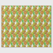 Wrapping Paper - 3D Neon Flowers Cadeaupapier (Vlak)