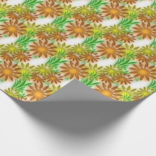 Wrapping Paper - 3D Neon Flowers Cadeaupapier (Hoek)