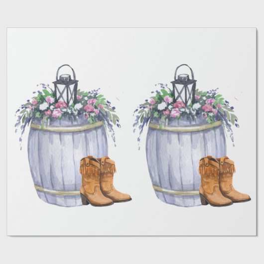 Wrapping Paper 60 lb Roll Summer Country Wedding R Cadeaupapier (Vlak)