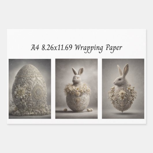 Wrapping Paper 9 A4 Designs Easter Bunny Highland  (Voorkant 2)