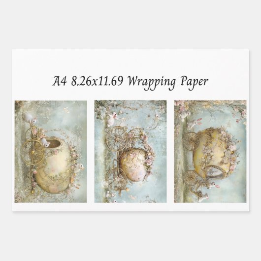 Wrapping Paper 9 A4 Designs Easter Bunny Highland  (Voorkant)
