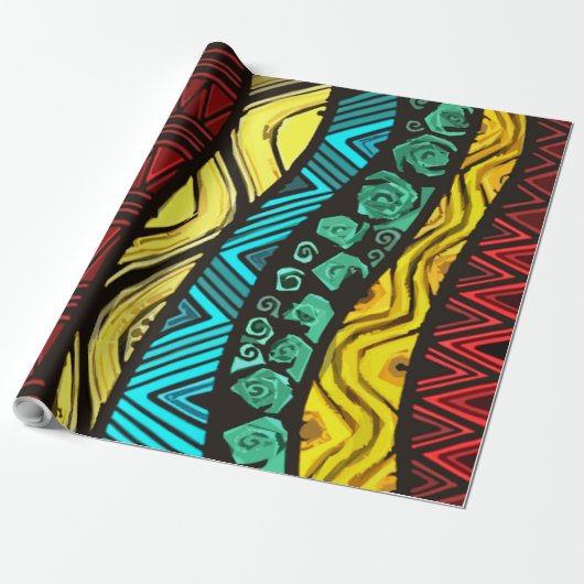wrapping paper - african print cadeaupapier (Uitgerold)