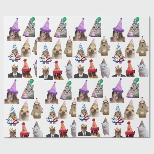 Wrapping paper birthday party  cadeaupapier (Vlak)