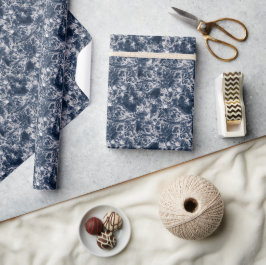 Wrapping Paper - Blue And Silver Marble Pattern Cadeaupapier