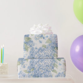 Wrapping Paper | Blue Hydrangea Floral Gift Wrap Cadeaupapier