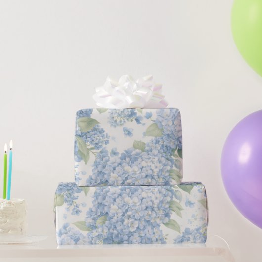 Wrapping Paper | Blue Hydrangea Floral Gift Wrap Cadeaupapier (Feestgeschenken)