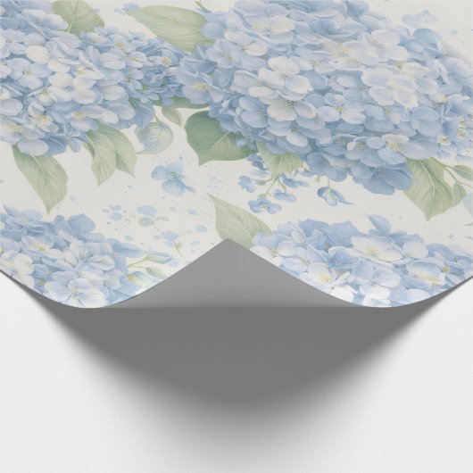 Wrapping Paper | Blue Hydrangea Flowers Gift Wrap Cadeaupapier (Hoek)