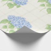 Wrapping Paper | Blue Hydrangea | Luxe Ivory Plaid Cadeaupapier (Hoek)