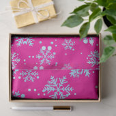 Wrapping Paper, Bright Fuchsia Snowflakes Tissuepapier (Geschenk)