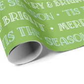Wrapping Paper Christmas Merry And Bright Green Cadeaupapier (Rol Hoek)