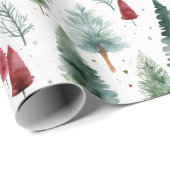 Wrapping Paper Christmas Modern Winter Trees Cadeaupapier (Rol Hoek)
