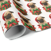 Wrapping Paper- Christmas Pug Cadeaupapier (Rol Hoek)