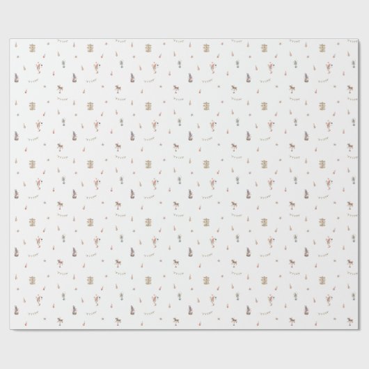 Wrapping Paper - Cute Circus Animals Pattern Cadeaupapier (Vlak)