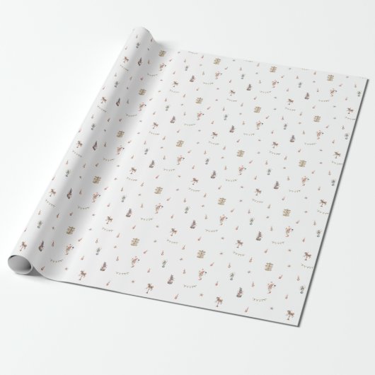 Wrapping Paper - Cute Circus Animals Pattern Cadeaupapier (Uitgerold)
