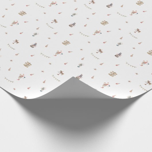 Wrapping Paper - Cute Circus Animals Pattern Cadeaupapier (Hoek)