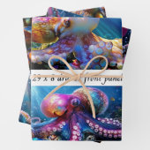 Wrapping Paper Decoupage Sea World Octopus Drawers (In situ)