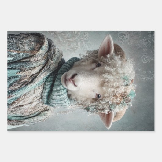 Wrapping Paper Decoupage Spring Lamb Pink Rabbit  (Voorkant)