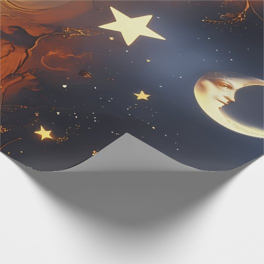 Wrapping Paper Dreamy Fiery Orange Celestial Cadeaupapier (Hoek)