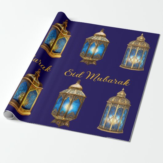 Wrapping Paper-Eid Mubarak Wrapping Paper Cadeaupapier (Uitgerold)