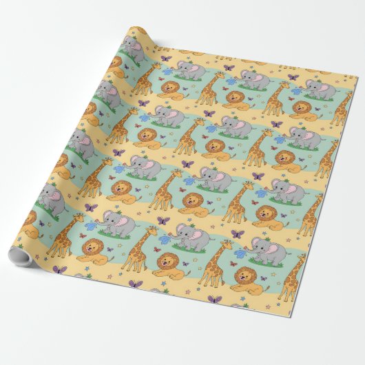 Wrapping paper featuring a playful pattern cadeaupapier (Uitgerold)