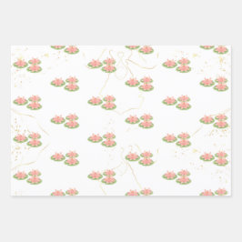 Wrapping Paper Flat Sheet | Lotus and Party Theme