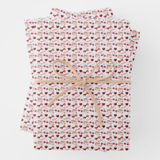 Wrapping Paper Flat Sheet - Red Theme (In situ)