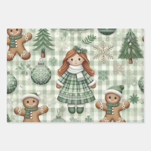 Wrapping Paper Flat Sheet Set of 3 (Voorkant)