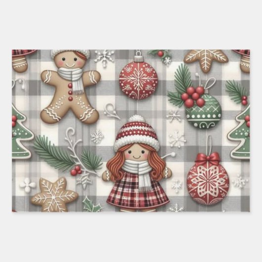 Wrapping Paper Flat Sheet Set of 3 (Voorkant)