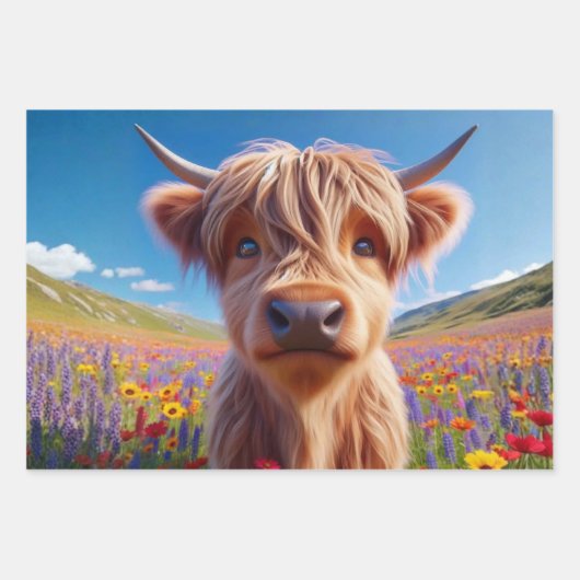Wrapping Paper for Decoupage 3 Highland Cows  (Voorkant 2)