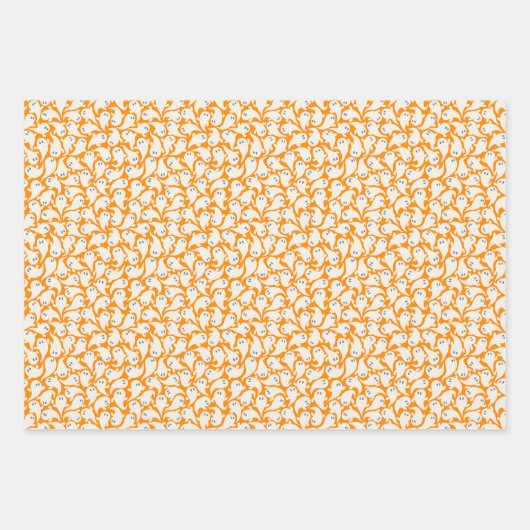 Wrapping paper for Halloween with pattern of ghost (Voorkant 2)