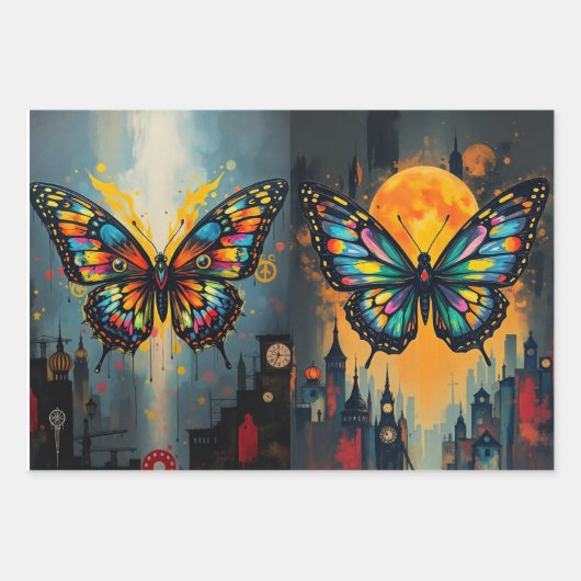 Wrapping paper France meets Asia & Butterflies (Voorkant 3)